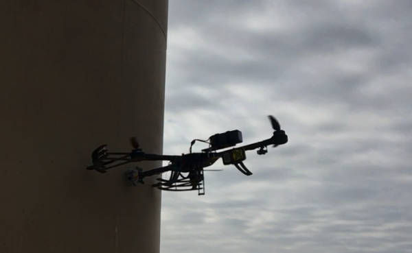 Development of a Wall Sticking Drone for Non-Destructive Ultrasonic and Corrosion Testing